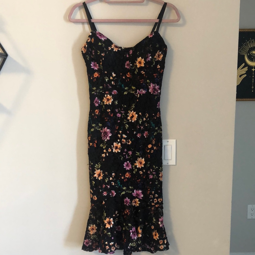 Guess Lace Bustier Fit and Flare MIDI Dress